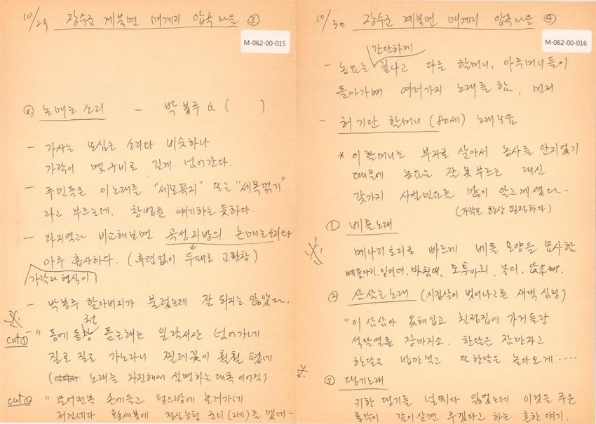 1991년 10월 29~30일 한국민요대전 라디오 원고 이미지