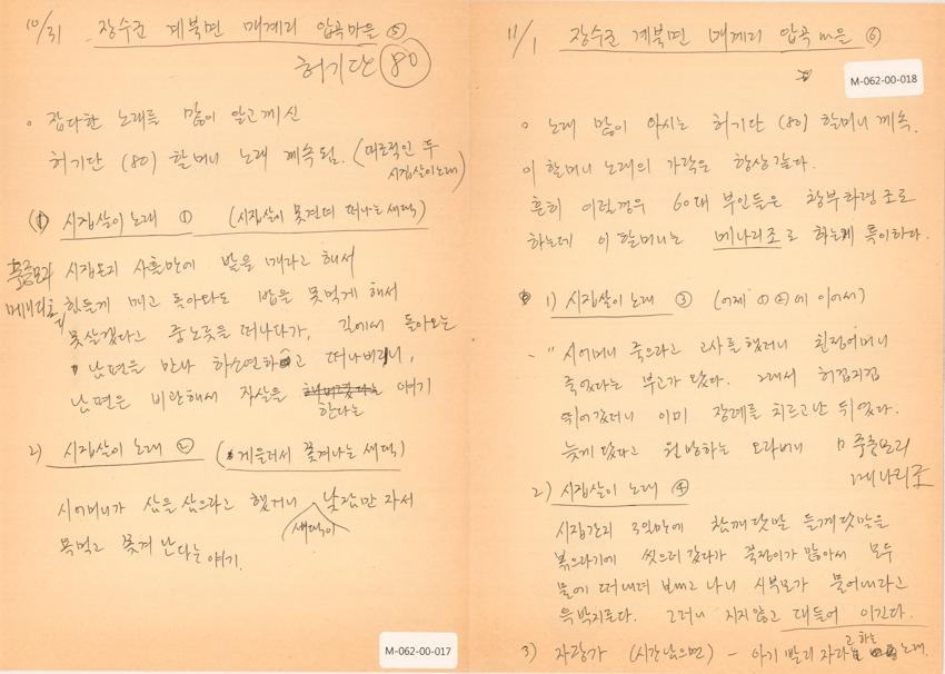 1991년 10월 30일~11월 1일 한국민요대전 라디오 원고 이미지