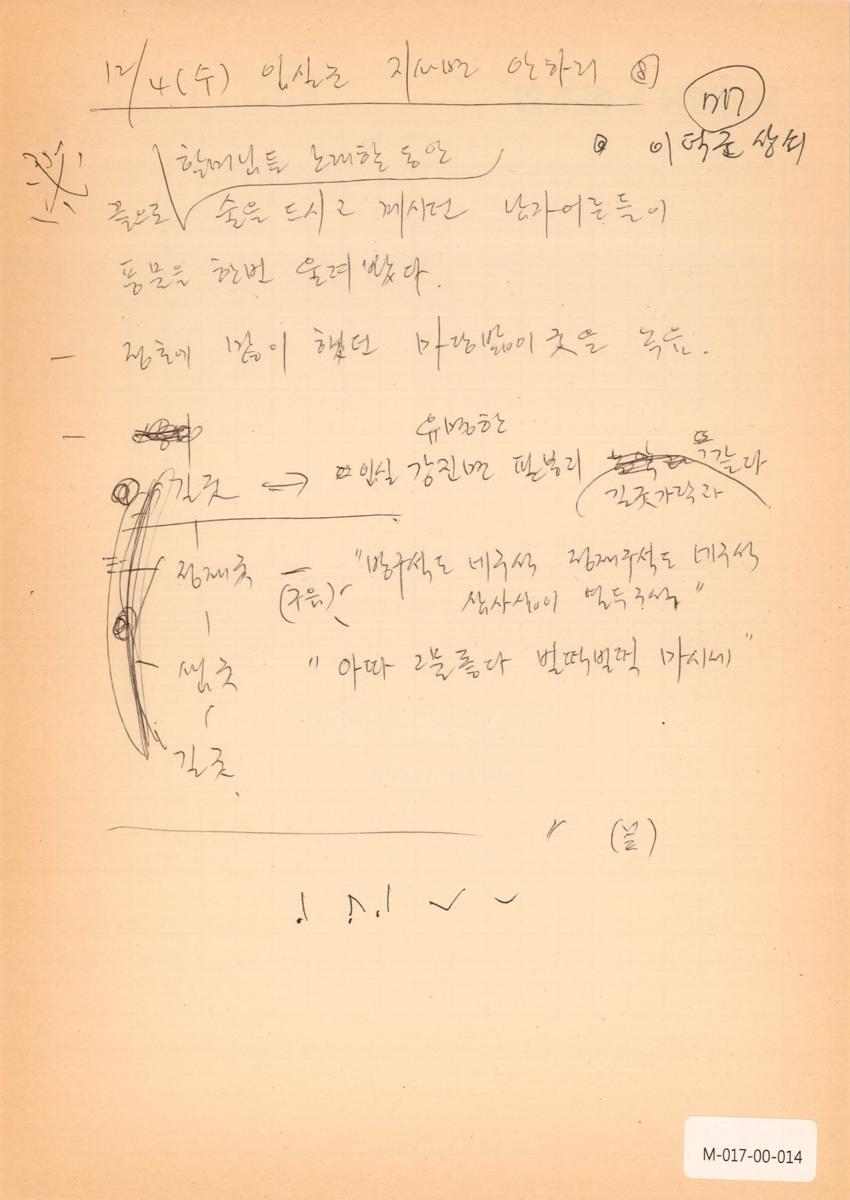 1991년 12월 4일 한국민요대전 라디오 원고 이미지