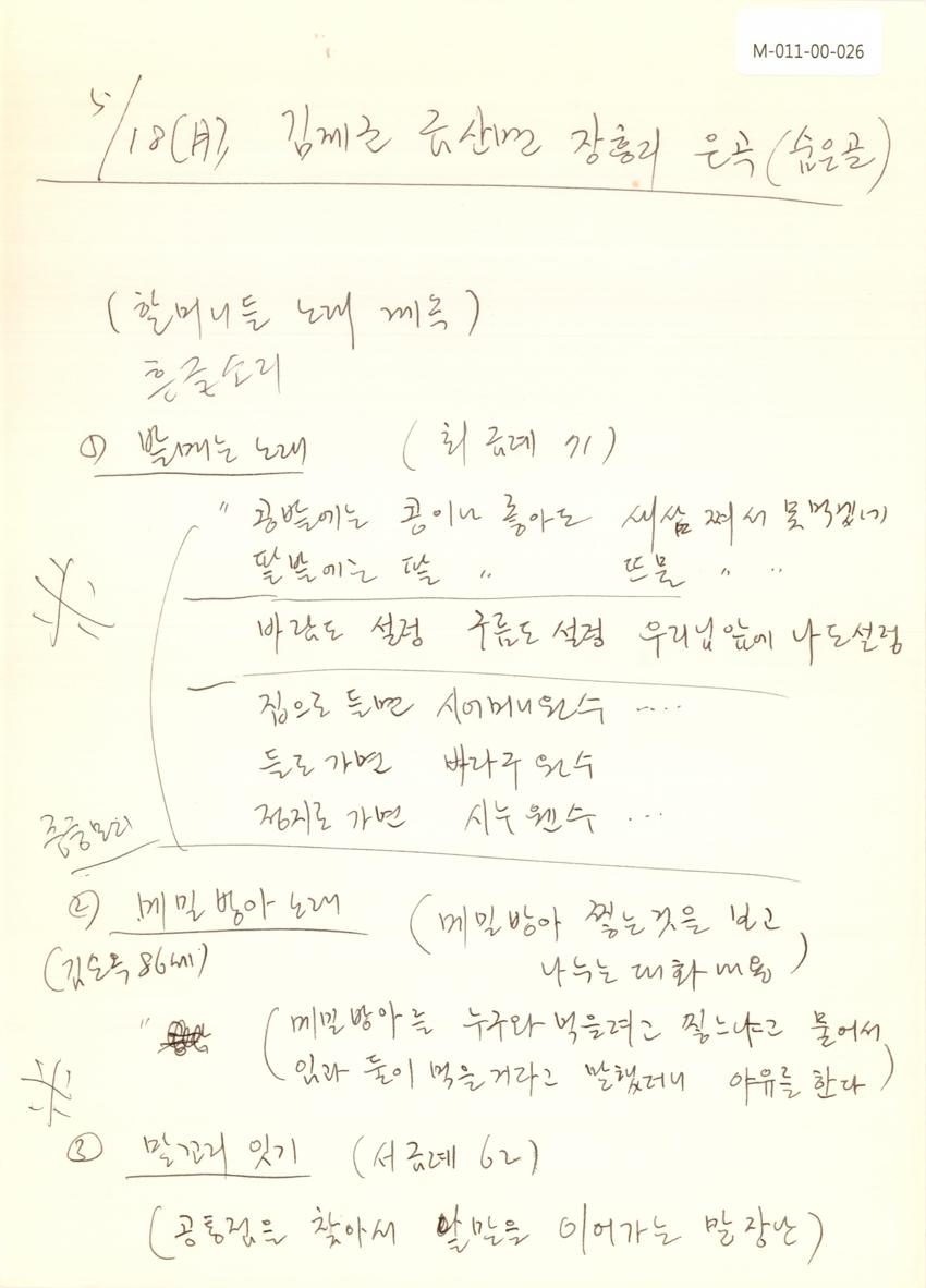 1992년 5월 18일 한국민요대전 라디오 원고 이미지