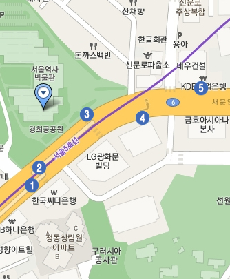 서울역사박물관의 위치를 나타낸 지도